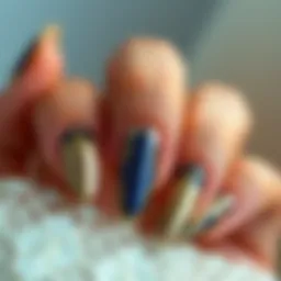 Elegant acrylic nail design showcasing intricate patterns