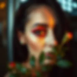 Vibrant eye makeup showcasing long-lasting eyeliner effect