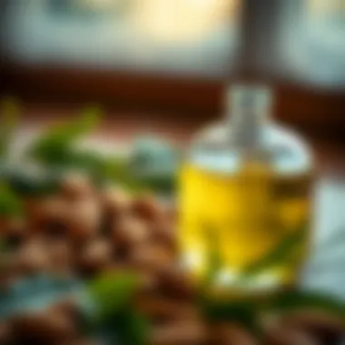 Almond oil used in hair treatment
