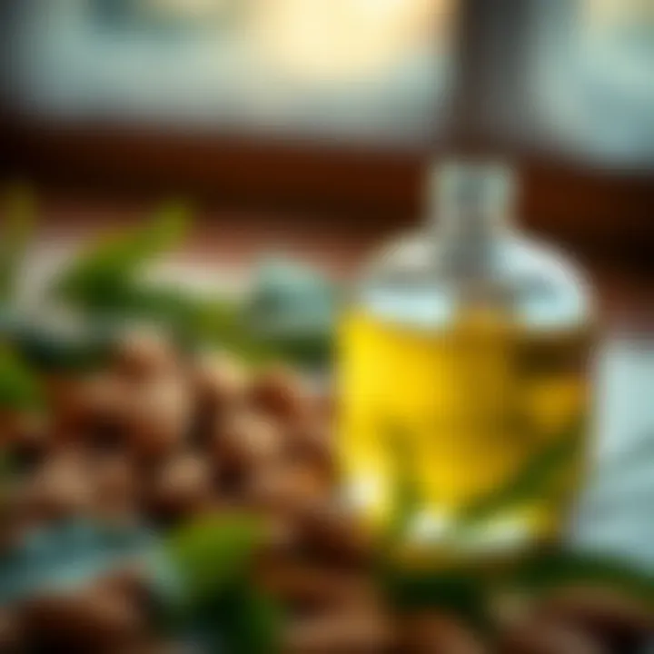 Almond oil used in hair treatment