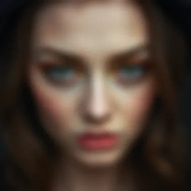 An artistic representation of amber eyes with creative makeup styles