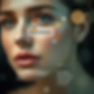 Diagram highlighting the anti-aging effects of peptides on skin