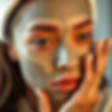 Close up of a person applying a face mask for oily skin