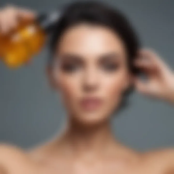 Applying hair nourishing oil