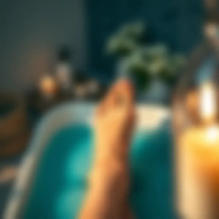 Soothing Foot Spa for Toenails A serene setting depicting a soothing foot spa for toenail health.