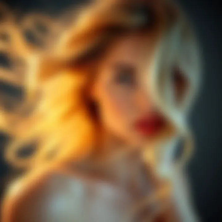 Soft highlights on flowing hair