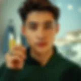 A well-groomed individual showcasing skincare products