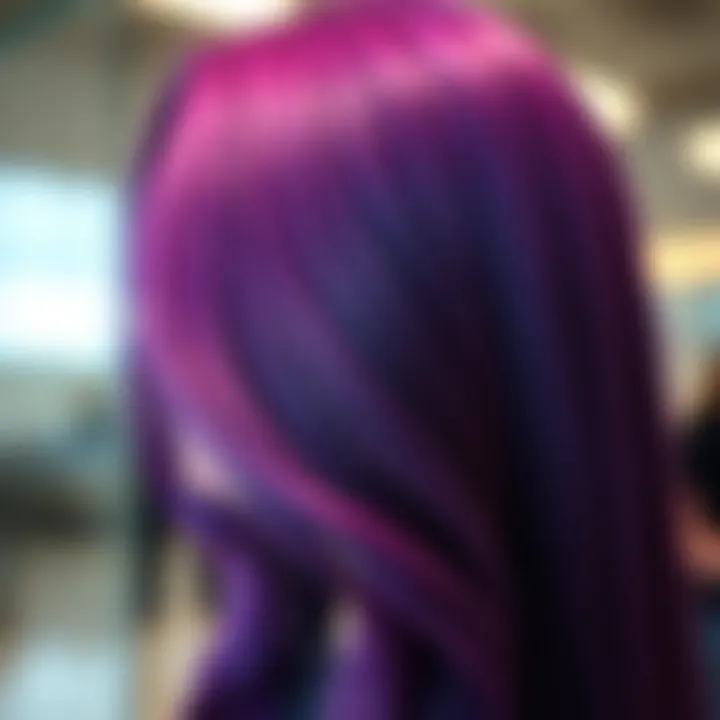 Before and after hair color results with purple shampoo