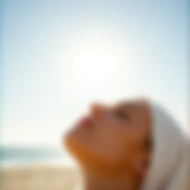 Sun protection benefits illustrated with sun and skin