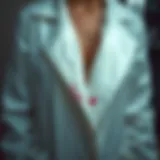 White coat with lipstick stains