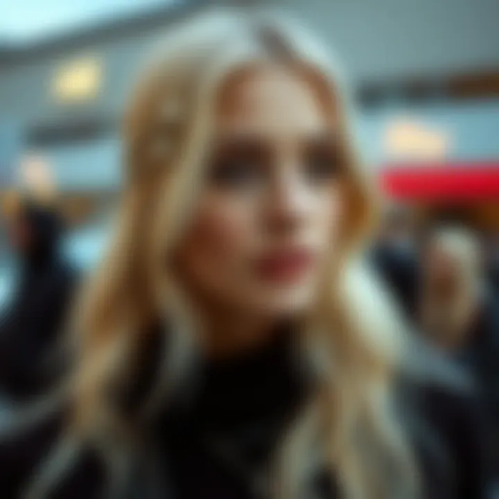 Chic accessories complementing icy blonde hair