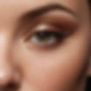 Close-up of eye makeup application techniques