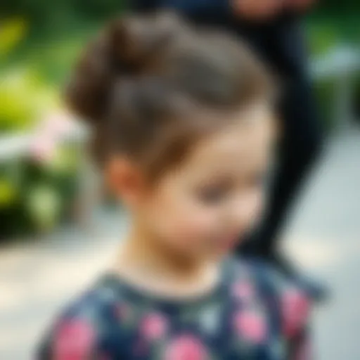 Charming messy bun hairstyle for children at a wedding
