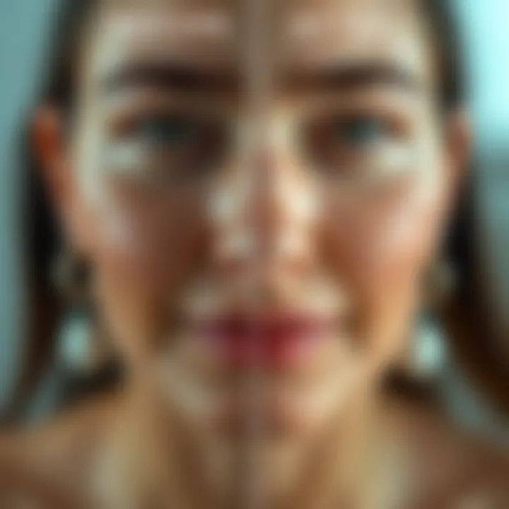 Before and after results of skin treatment