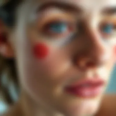 Illustration showing various causes of red spots on the skin