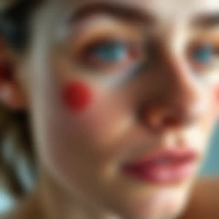 Illustration showing various causes of red spots on the skin