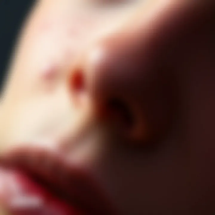 A close-up view of dark spots on skin