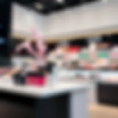 A serene cosmetic store interior showcasing Nars products