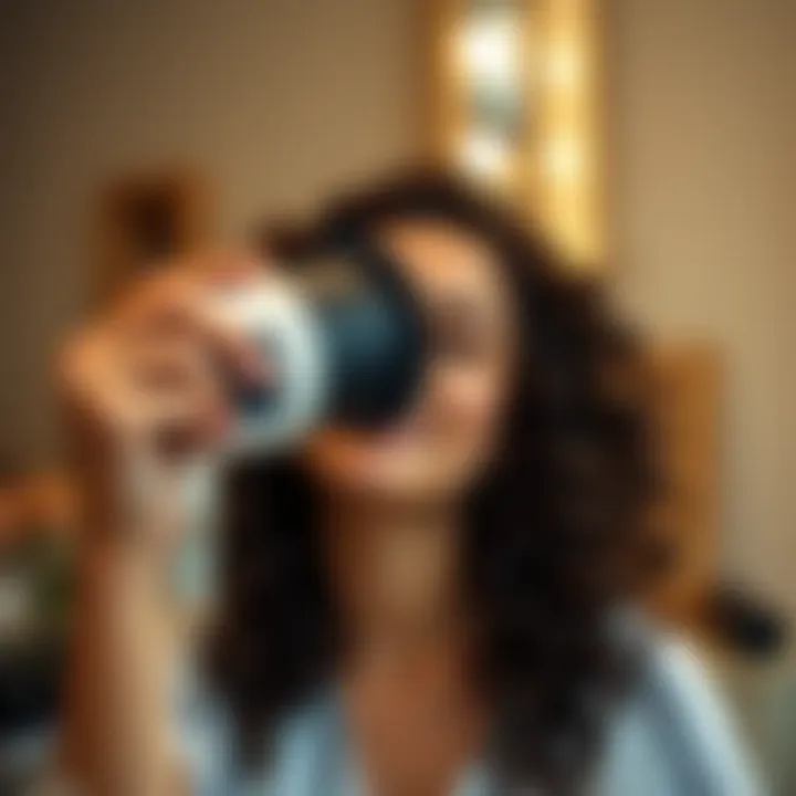 Curly hair drying technique with diffuser