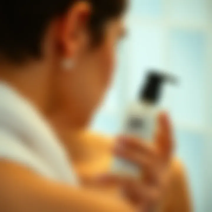 User applying DP Pine Turpentine Shampoo