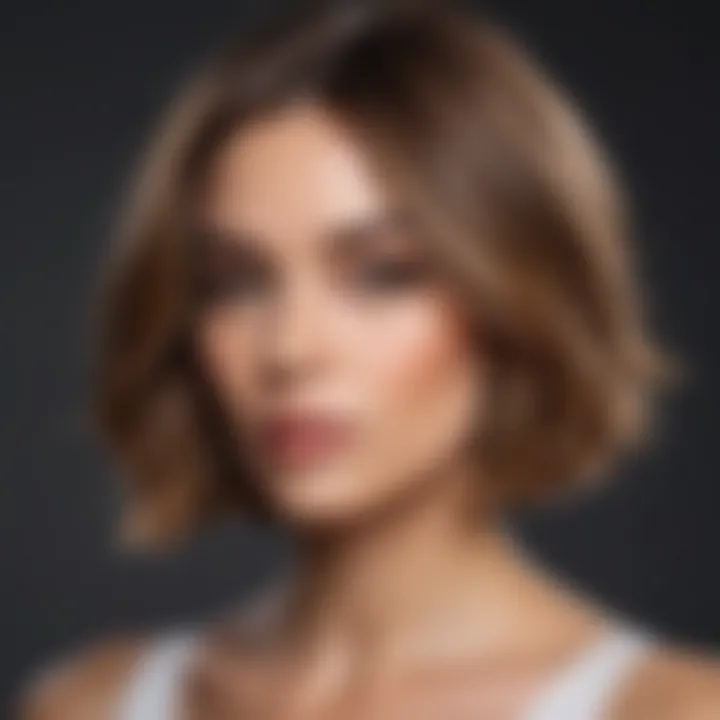 Elegant balayage technique applied to a stylish bob