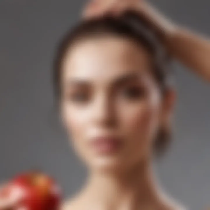 A person applying a hair mask made with apple cider vinegar.