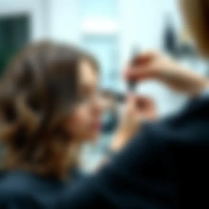 Applying Light Brown Hair Dye Techniques A stylist applying light brown hair dye using a popular technique