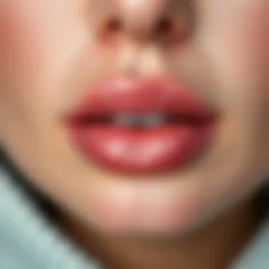 Close-up of lips after using a top-rated moisturizer