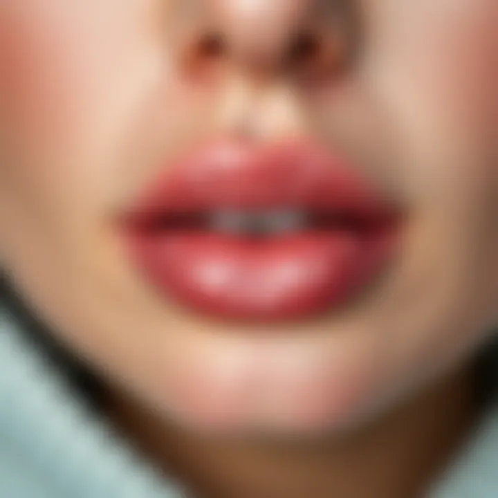 Close-up of lips after using a top-rated moisturizer