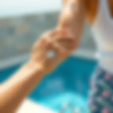 Sunscreen application demonstration on arm