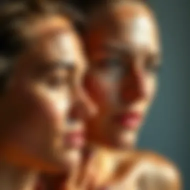 Different skin types represented by textures