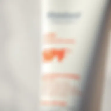 Close-up of SPF label on sunscreen product