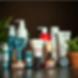 A selection of hair care products arranged aesthetically