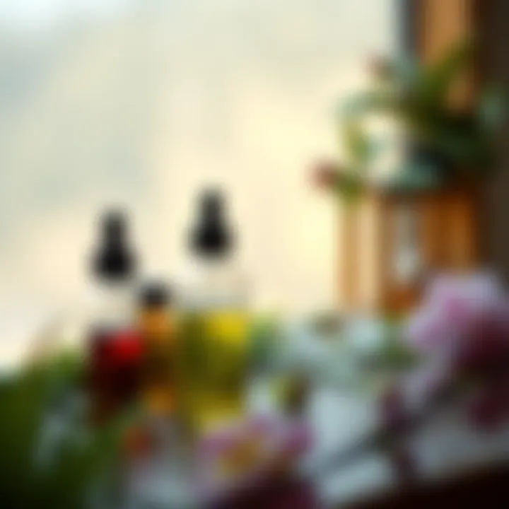 Essential oils blending in a serene setting
