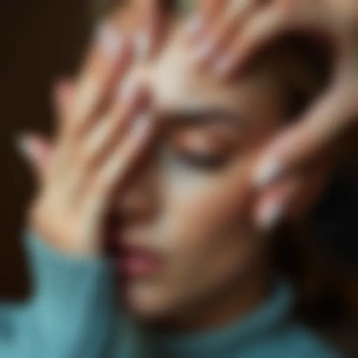 Demonstration of various eye massage techniques