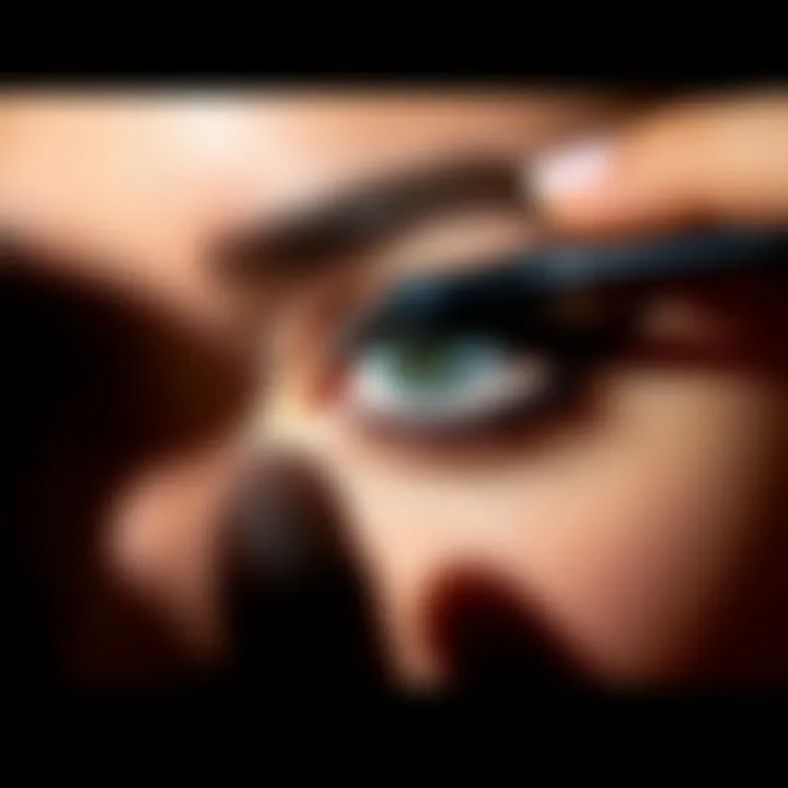 Elegant eyeliner application technique on a model's eye