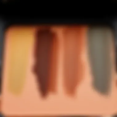 Swatches of various eyeshadow options suitable for different skin tones.