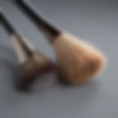 A guide comparing synthetic and natural bristle brushes for eyeshadow application.