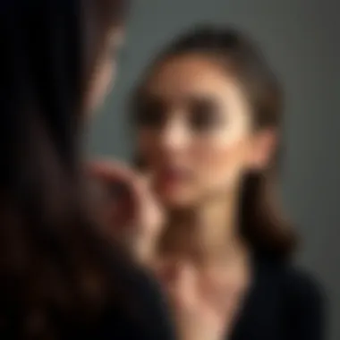 A makeup artist demonstrating light application techniques