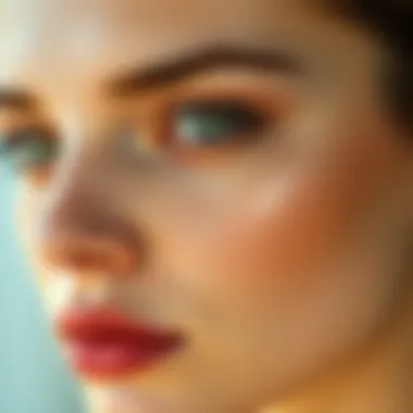 A close-up of flawless skin enhanced with natural makeup techniques