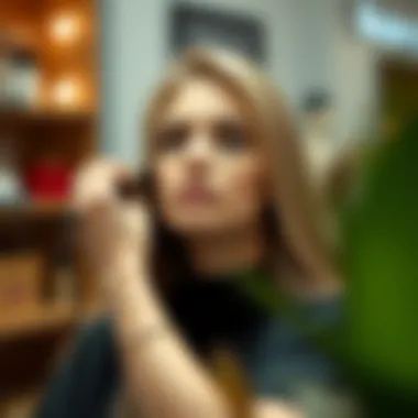 A stylist performing a hair treatment for stiffness