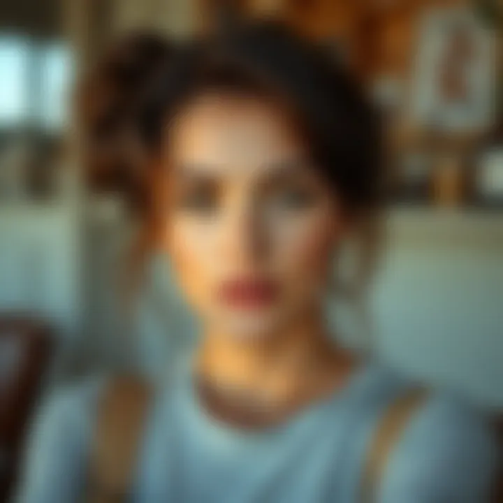 Casual hairstyle complementing facial features