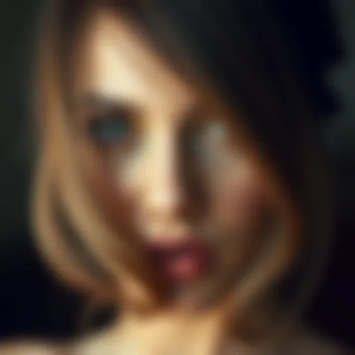 Elegant hairstyle framing a large nose