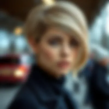 Layered haircut enhancing facial symmetry