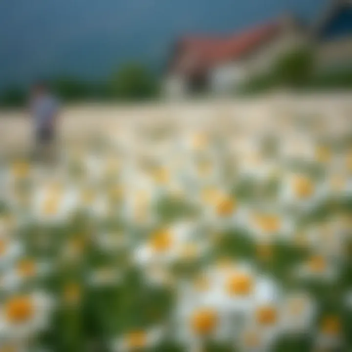 A tranquil chamomile flower field showcasing the beauty of nature