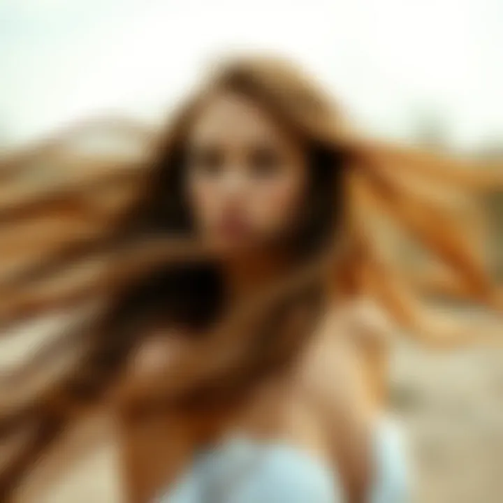 Healthy, long hair flowing in the wind