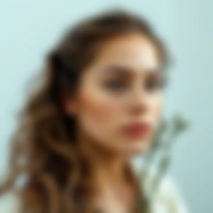 Healthy hair strands with thyme essence