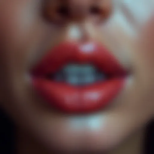 Close-up of beautifully defined thin lips
