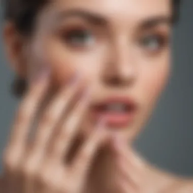 Close-up of gel nails with lifting issues