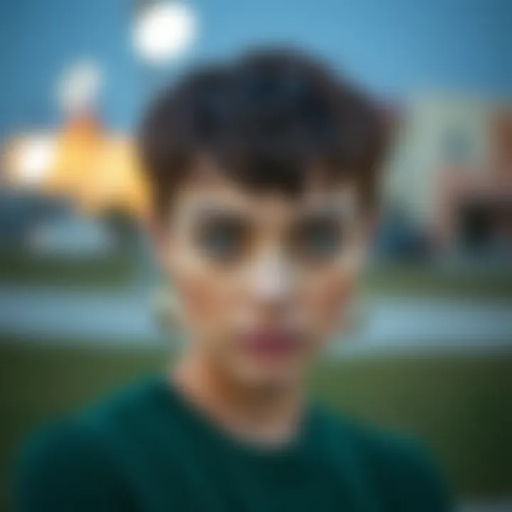 Chic pixie cut emphasizing facial features